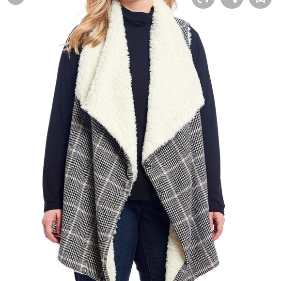 Westbound woman plus size reversible plaid vest - Picture 4 of 16